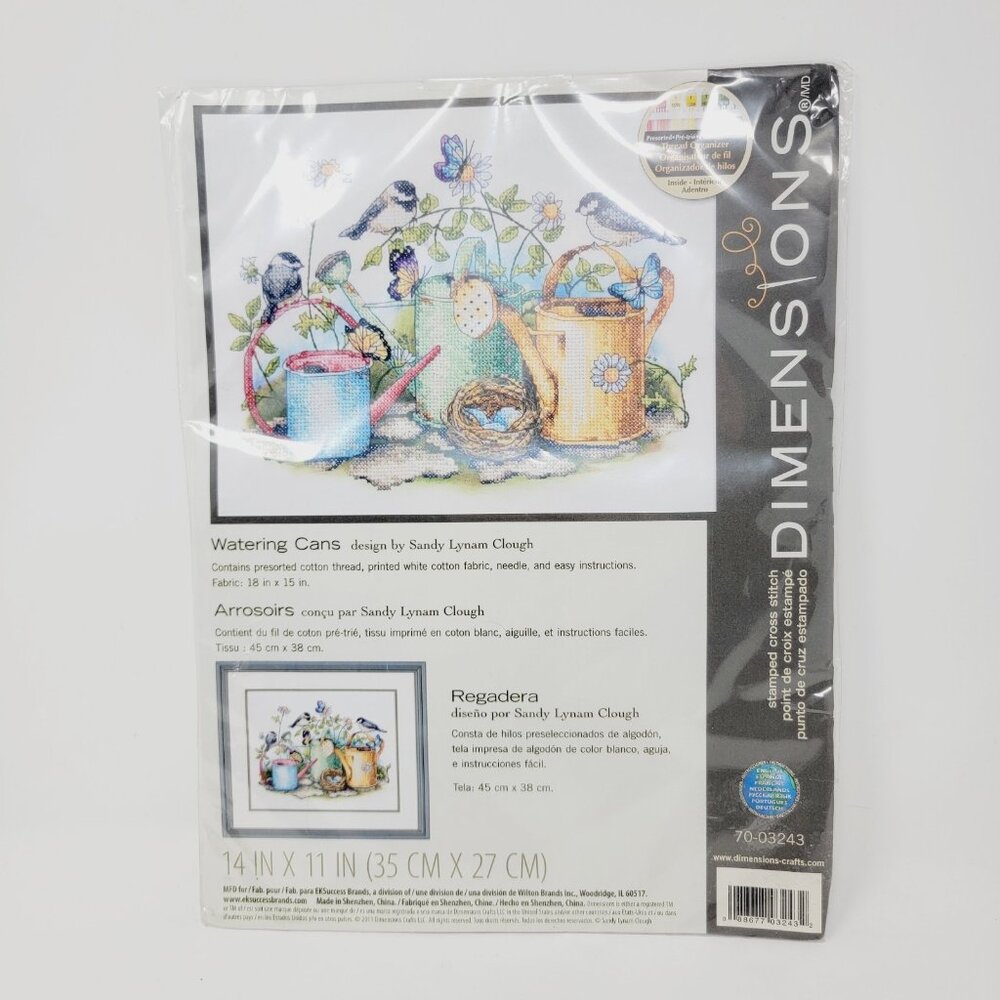 Dimensions WATERING CANS Stamped Cross Stitch Kit 14 x 11 70-03243